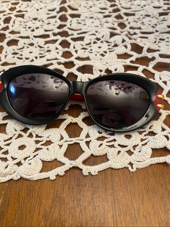 Givenchy Accessories - Givenchy Black Sunglasses with Red and Gold Accents